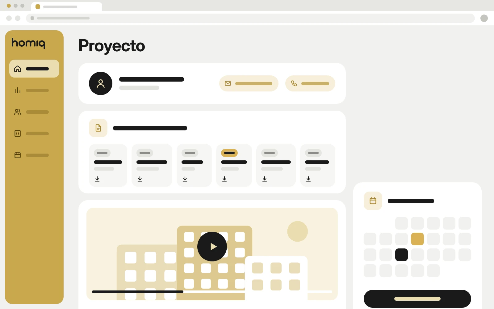 Representación esquemática de la ficha de un proyecto en el portal de agencias