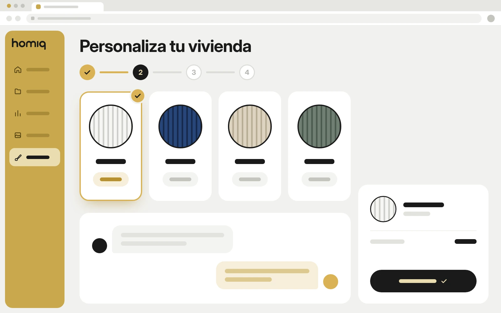 Representación esquemática del catálogo de personalización de la vivienda